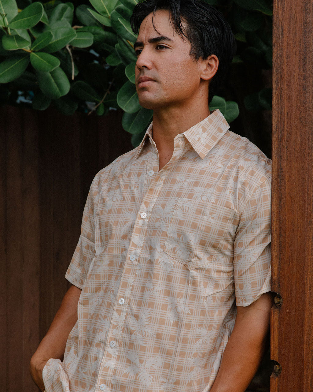 'Ulu Palaka in Keaka Men's Aloha Shirt