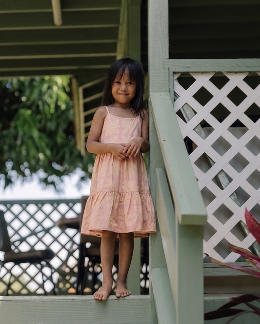 ʻUlu Kapa Kuiki Sunrise in Kaiya Dress (Keiki)