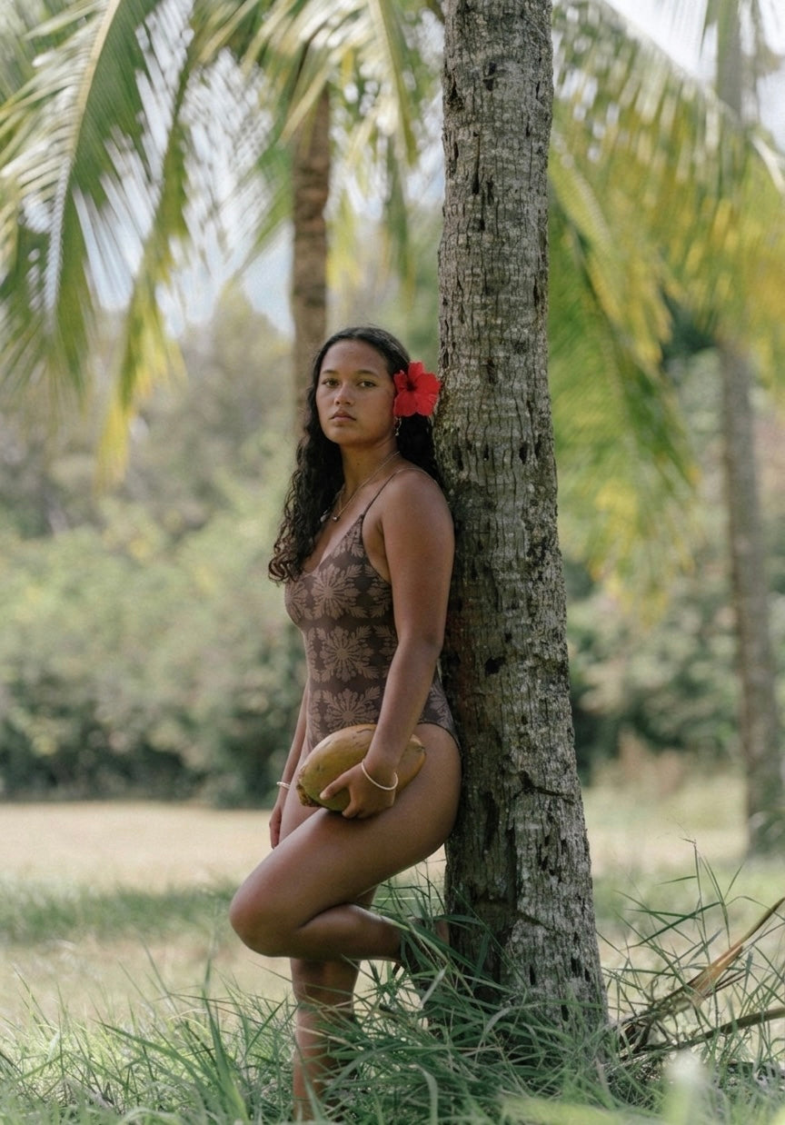 ʻUlu Kapa Kuiki Koa in Riley Swimsuit/Bodysuit