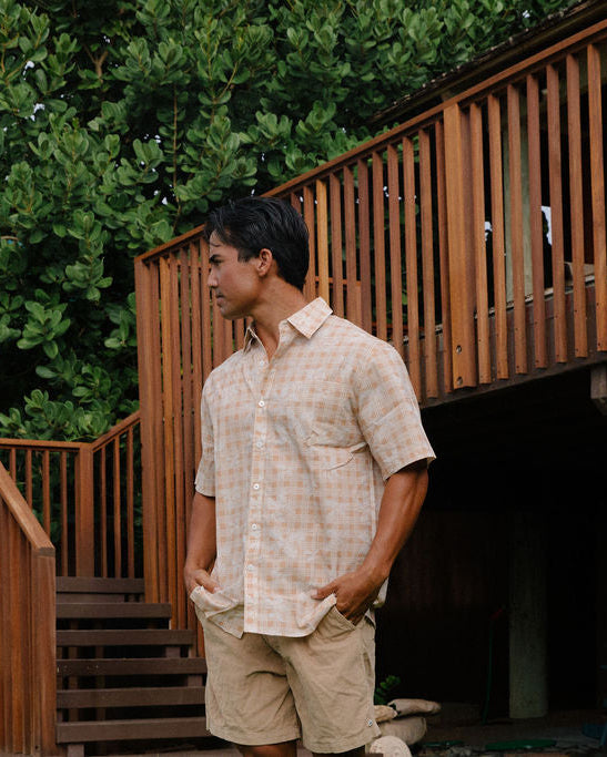 'Ulu Palaka in Keaka Men's Aloha Shirt