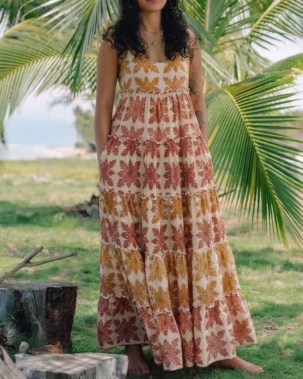 ʻUlu Kapa Kuiki Sunset in Sofia Dress